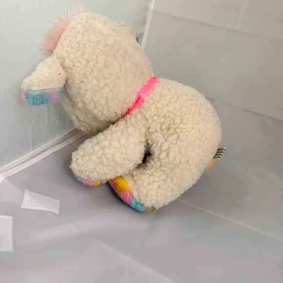 House Of Lloyd Wool Plush Lamb Pastel Colorblock Stuffed Animal Sheep Vtg Easter - Picture 5 of 6